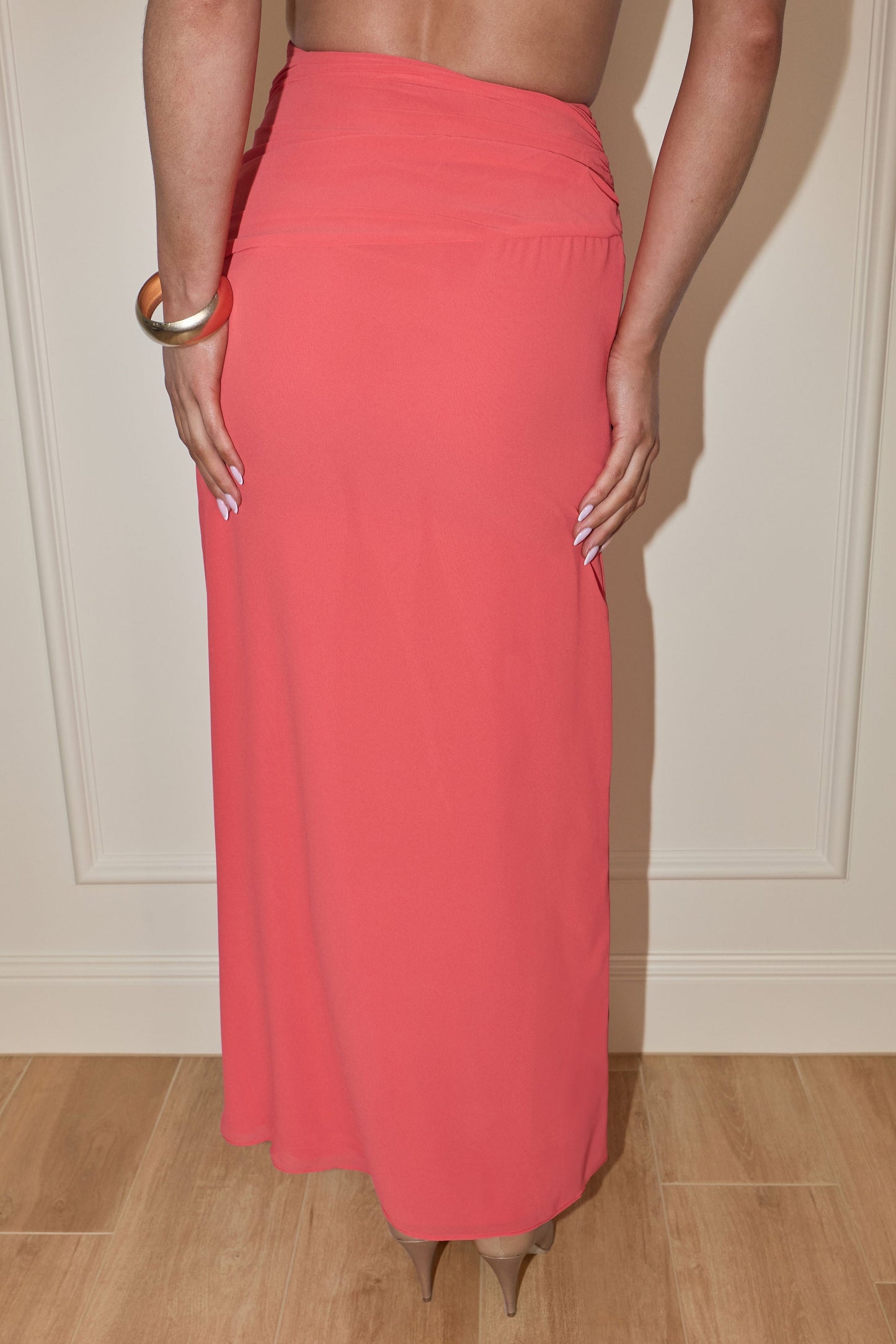 ARABELLA MAXI SKIRT CORAL - SAMPLE