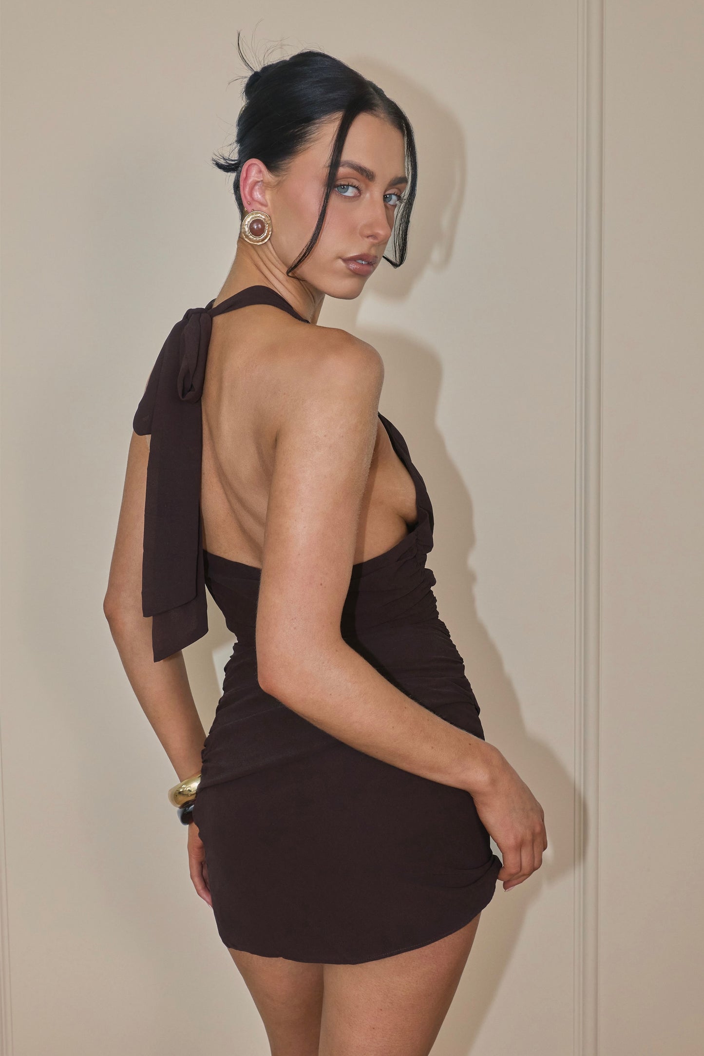 ARABELLA MINI DRESS CACAO